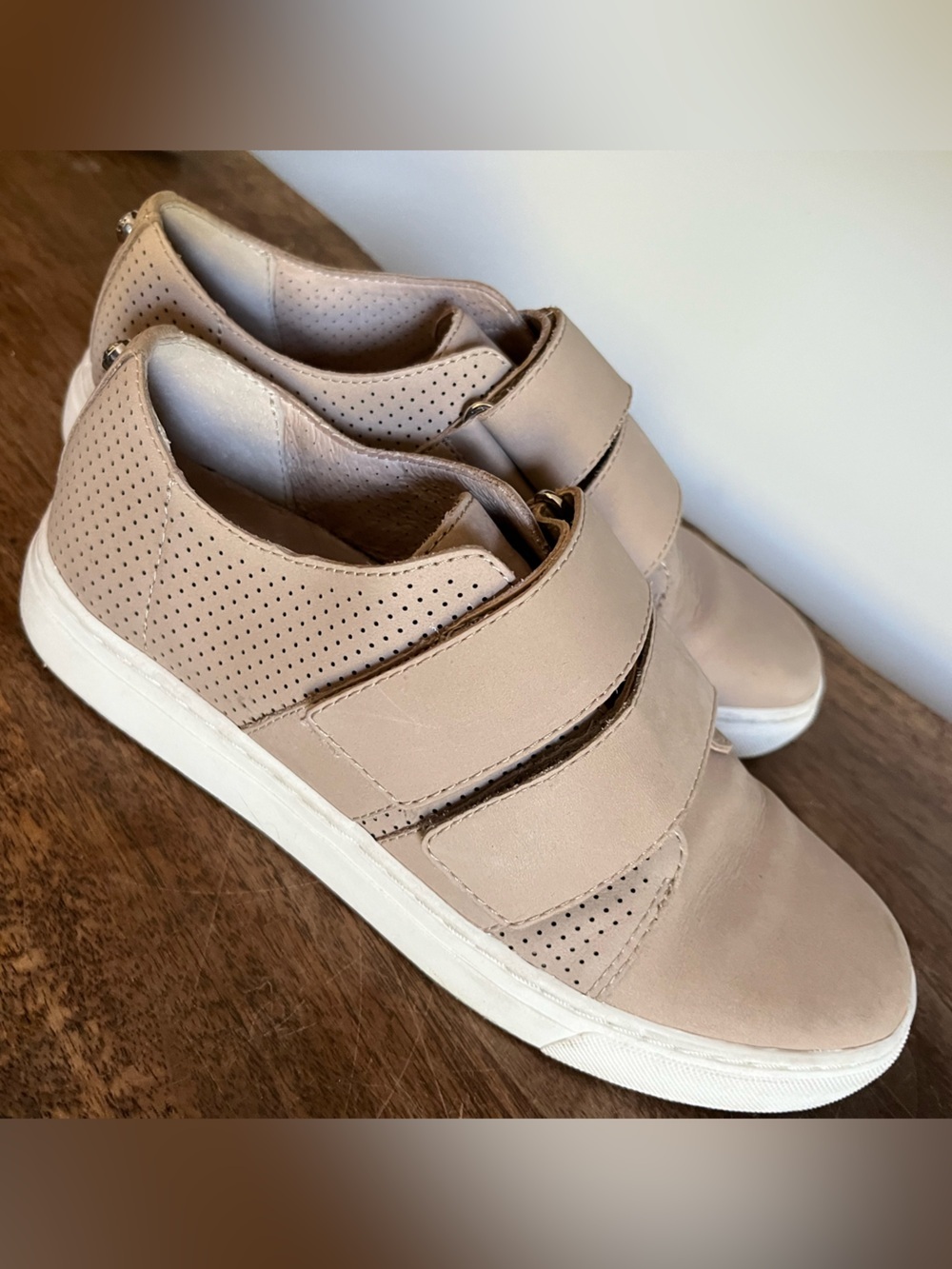 Vince Camuto Perforated Leather Velcro Sneakers